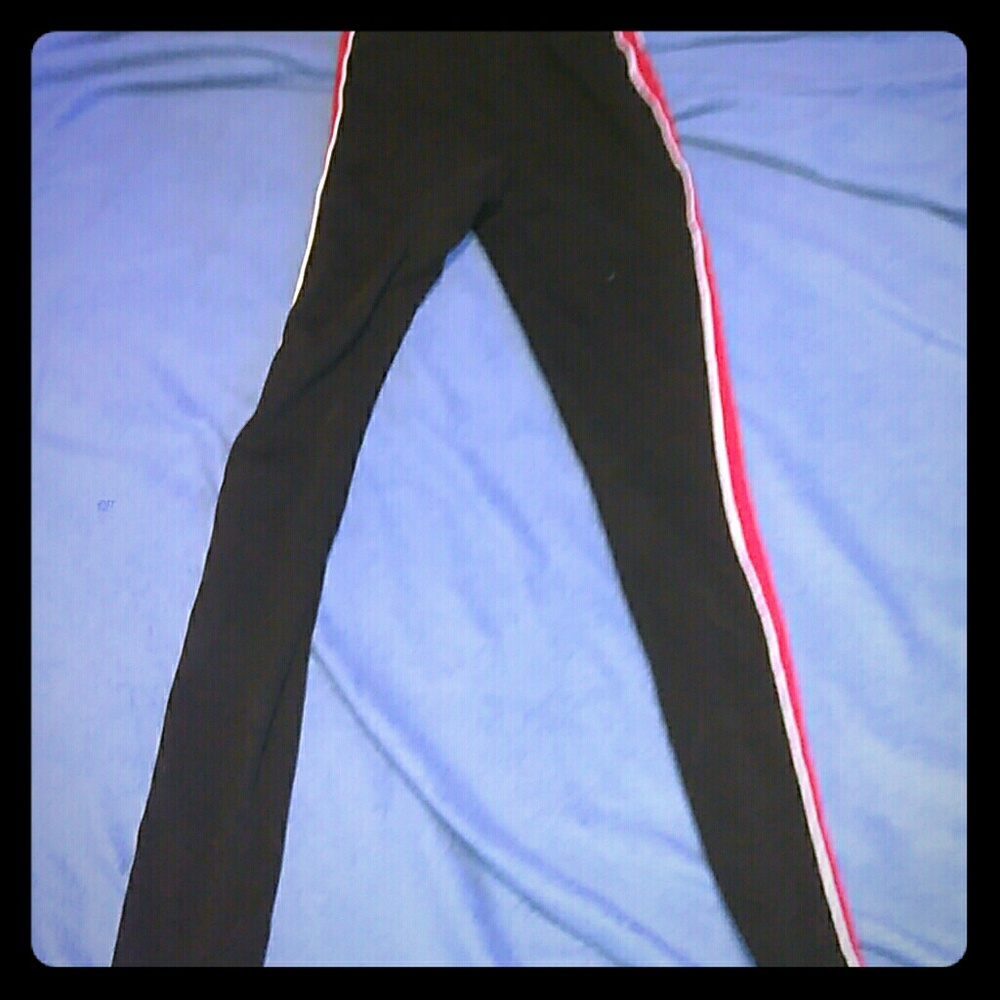 Red white and black leggings